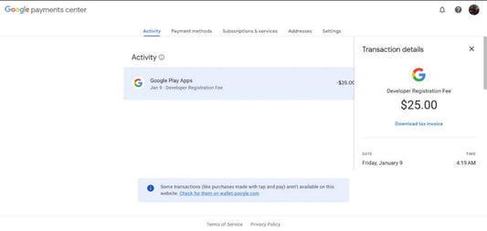 Google Play Console 2026 with app